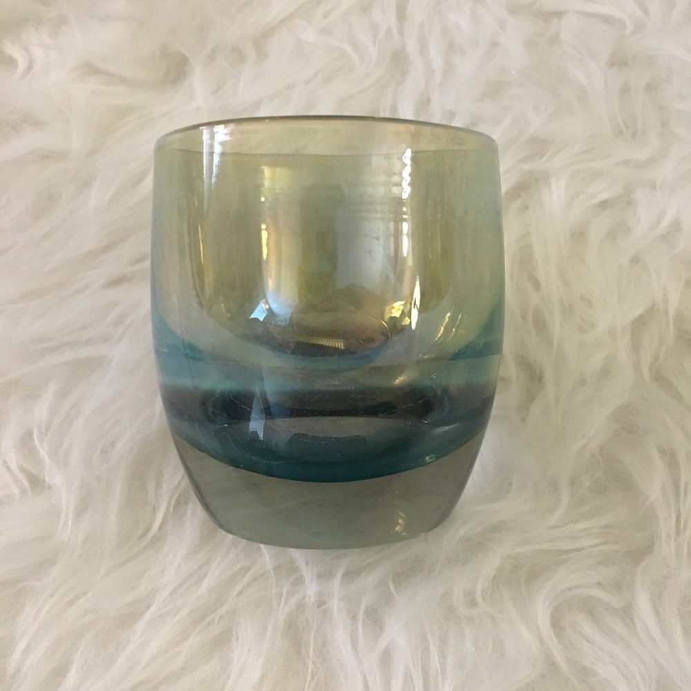 ❌SOLD❌ Blue & Gold Exotic glassybaby Votive